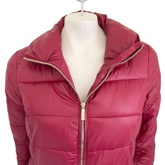 NEW MICHAEL KORS Down Filled Puffer Jacket in Red with Gold hardware SZ M - Picture 4 of 13